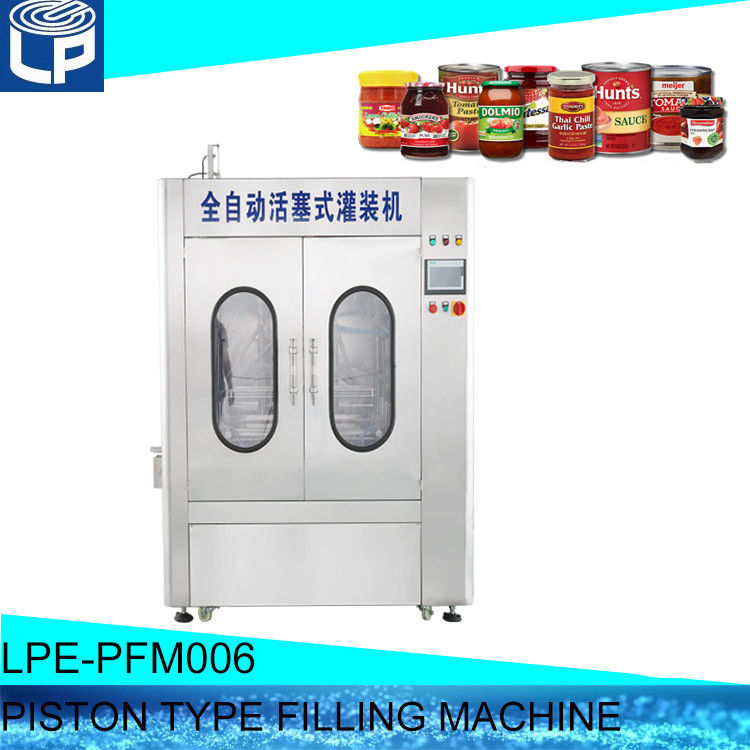6 Nozzles Pneumatic Piston Filling Machine , 0.6MPa Garlic Paste Packing Machine