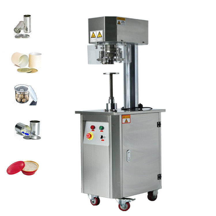 23cans/Min Beverage Can Sealing Machine , 2 rollers Plastic Can Sealing Machine